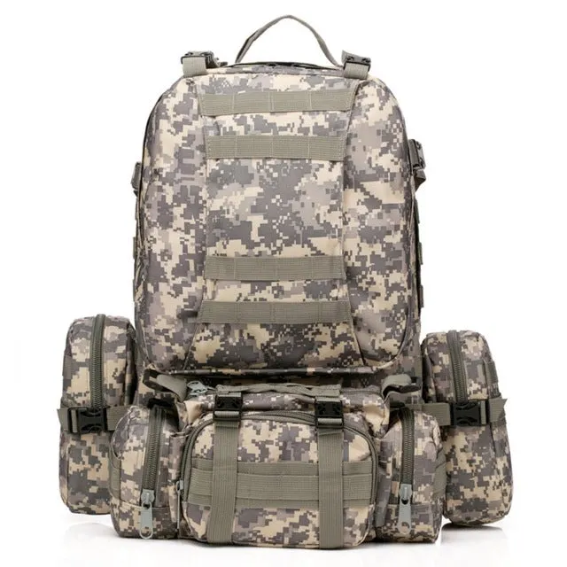 55L Outdoor Sport Wearproof Tactical Backpack hiking Rucksack mountaineering climbing Bag