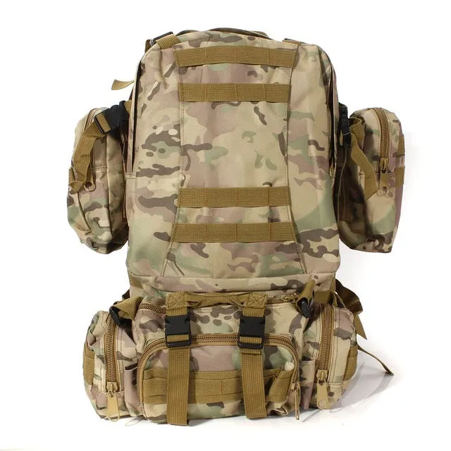 55L Outdoor Sport Wearproof Tactical Backpack hiking Rucksack mountaineering climbing Bag