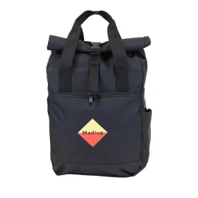 Black Laptop Roll-Top Backpack