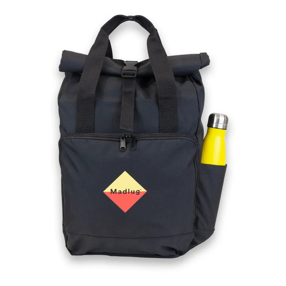 Black Laptop Roll-Top Backpack