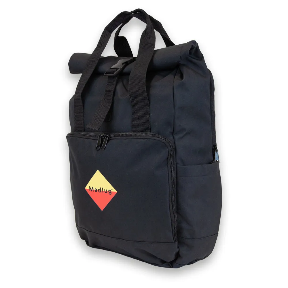 Black Laptop Roll-Top Backpack