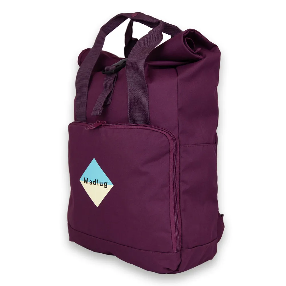 Burgundy Roll-Top Backpack