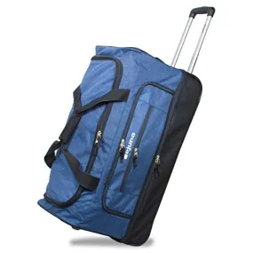 Dejuno 28" Lightweight Denim Drop Bottom Rolling Duffel Bag-Blue, One Size