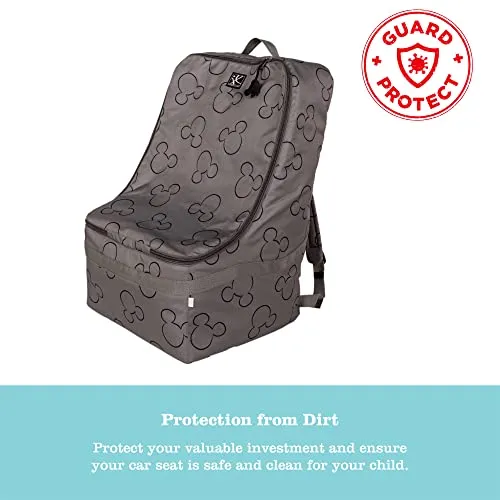 Disney Baby by J.L. Childress Ultimate Backpack PREMIUM Padded Car Seat Travel Bag - Gate Check Bag for Car Seats - Fits All Car Seats, Infant carriers & Booster Seats - Grey