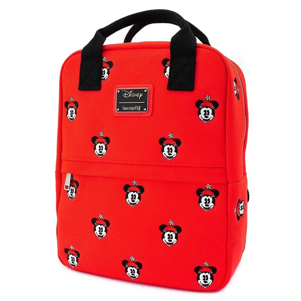 Disney Minnie Mouse Face Embroidered Canvas Mini Backpack