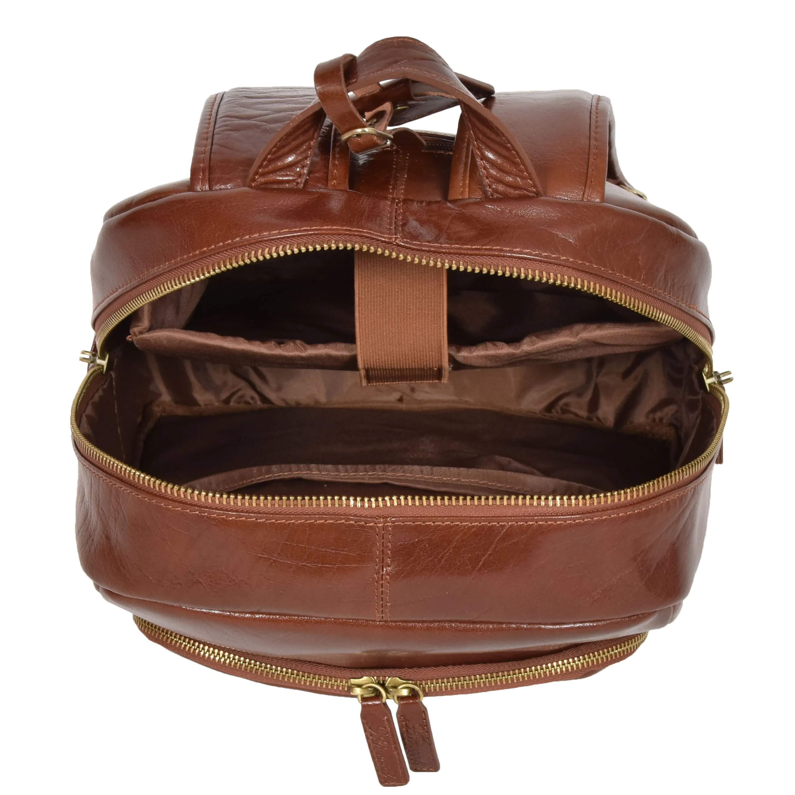 DR283 Back Pack Italian  Buffalo Leather Rucksack Bag Chestnut