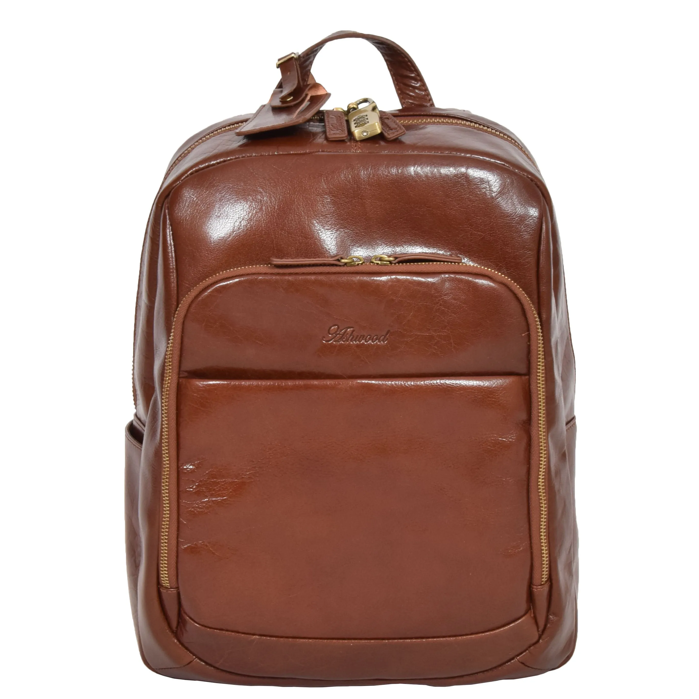 DR283 Back Pack Italian  Buffalo Leather Rucksack Bag Chestnut