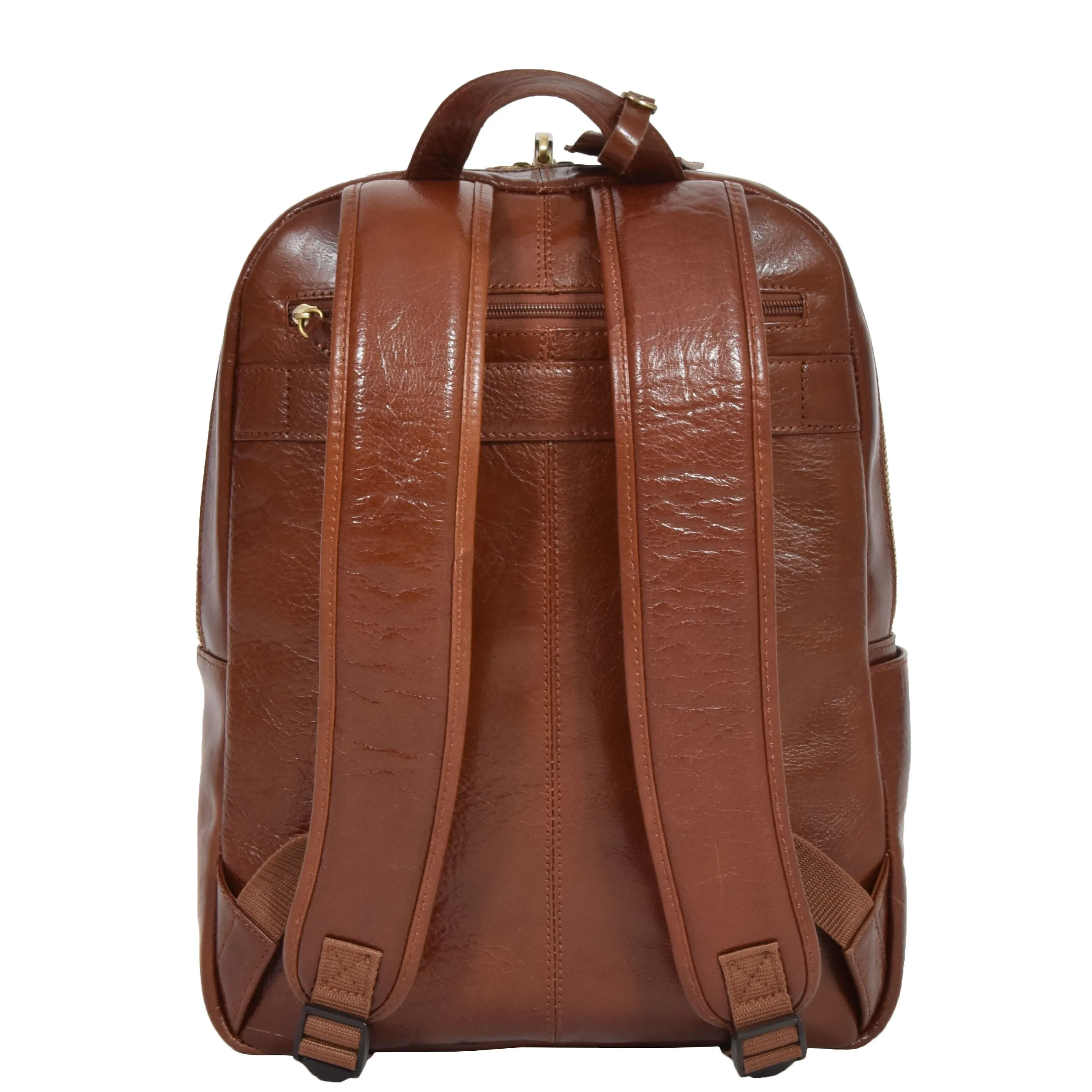 DR283 Back Pack Italian  Buffalo Leather Rucksack Bag Chestnut