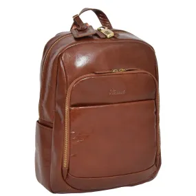 DR283 Back Pack Italian  Buffalo Leather Rucksack Bag Chestnut