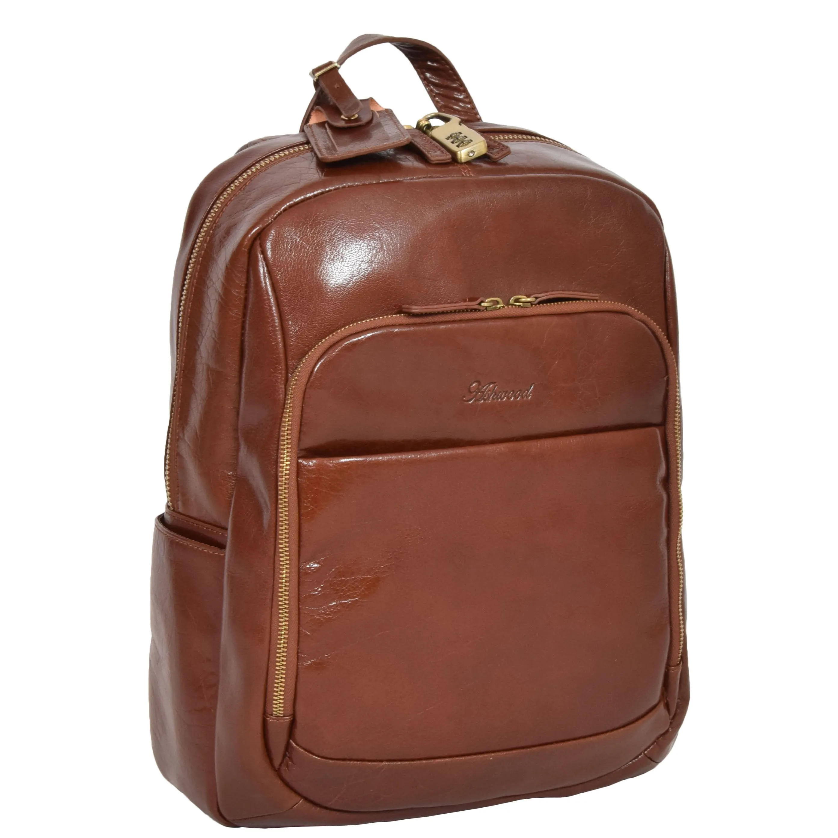 DR283 Back Pack Italian  Buffalo Leather Rucksack Bag Chestnut