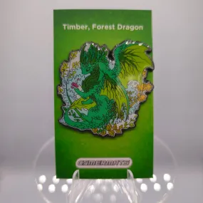 Dragon Pin (Timber, Forest Dragon) | 2" Hard Enamel Pin
