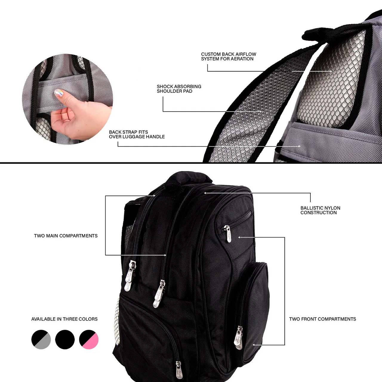 Eastern Washington Eagles Deluxe 2-Piece Backpack and Carry on Set in Navy