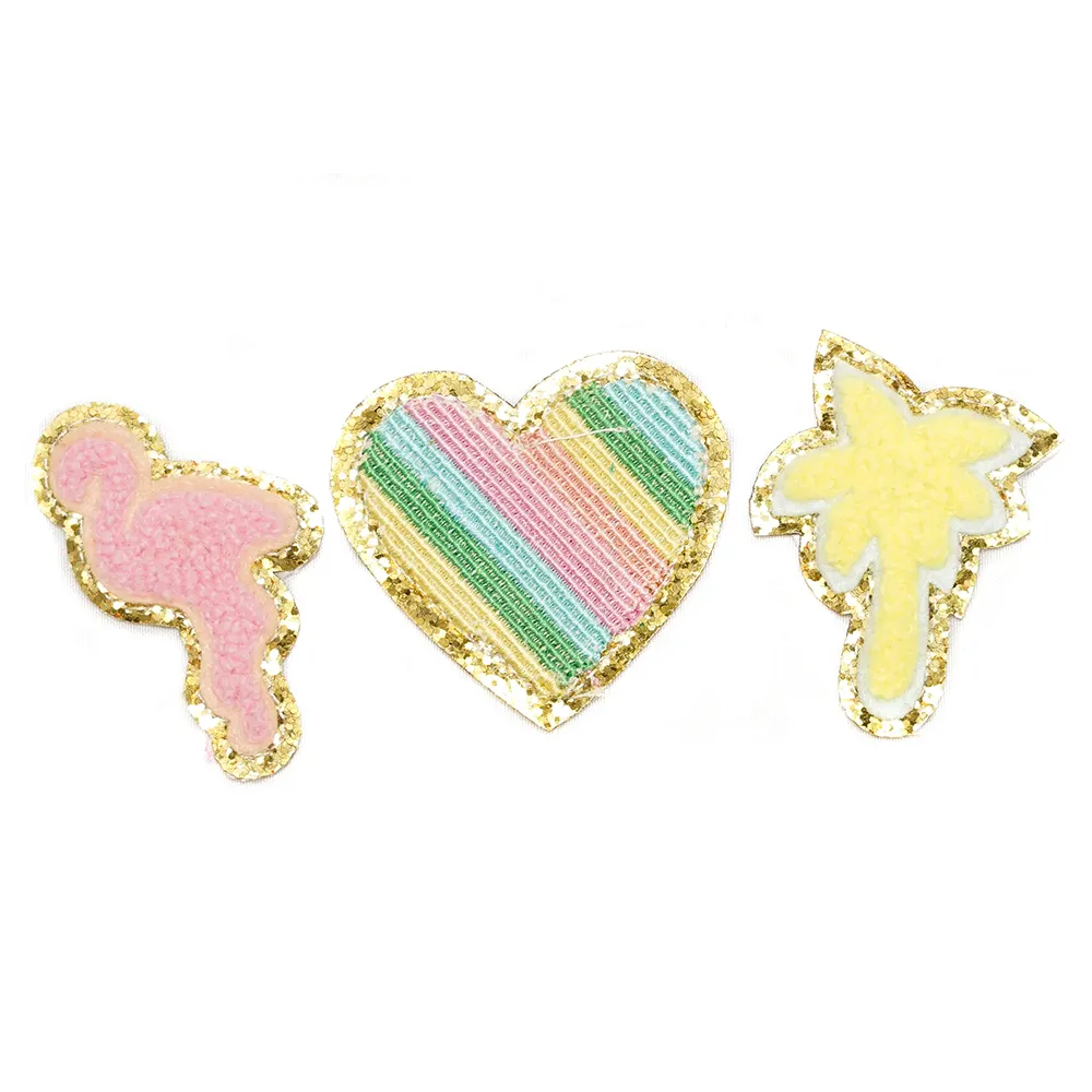 Flamingo | Heart | Palm Patch Set