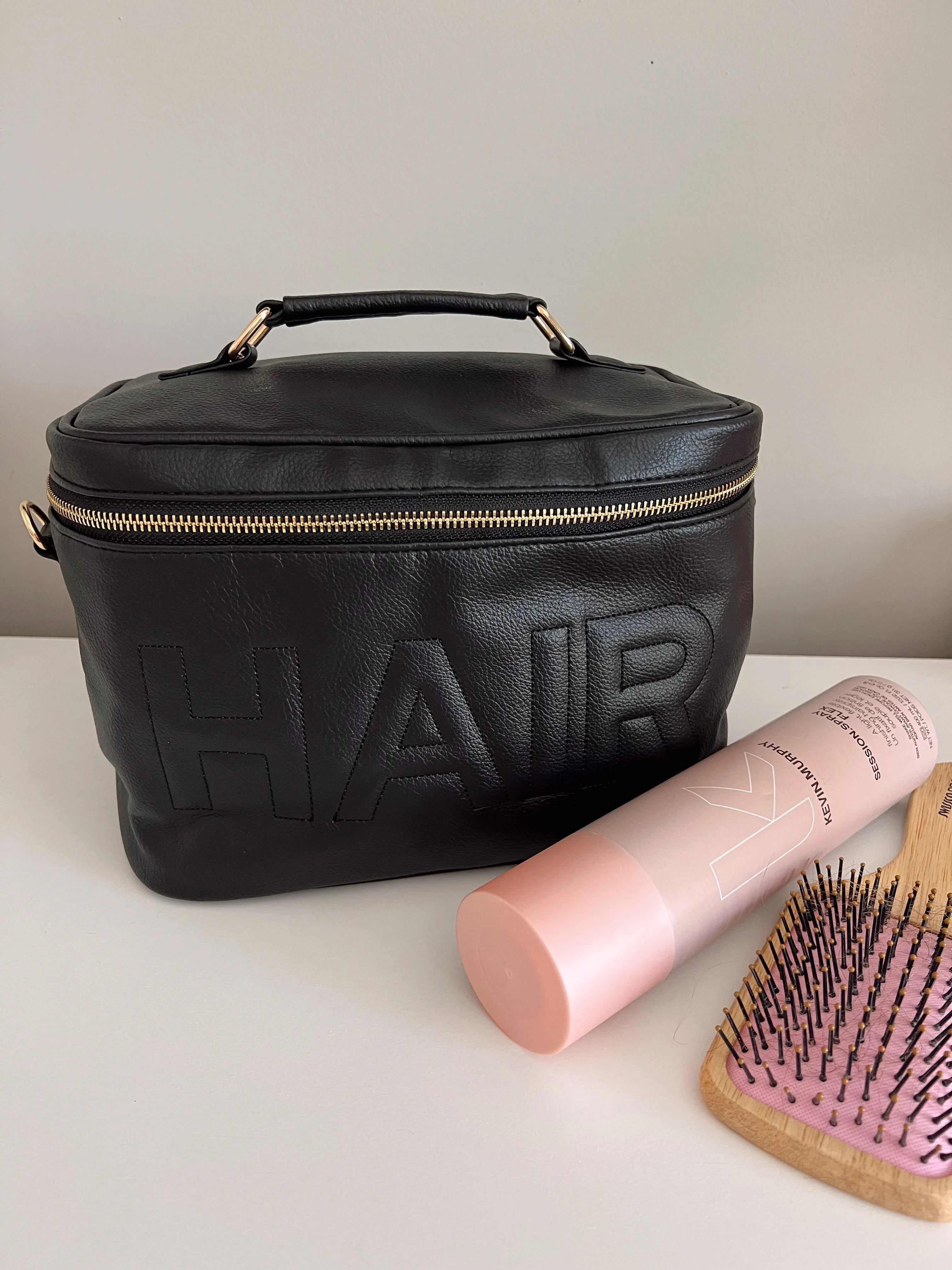 Hair Leather Bag - Black