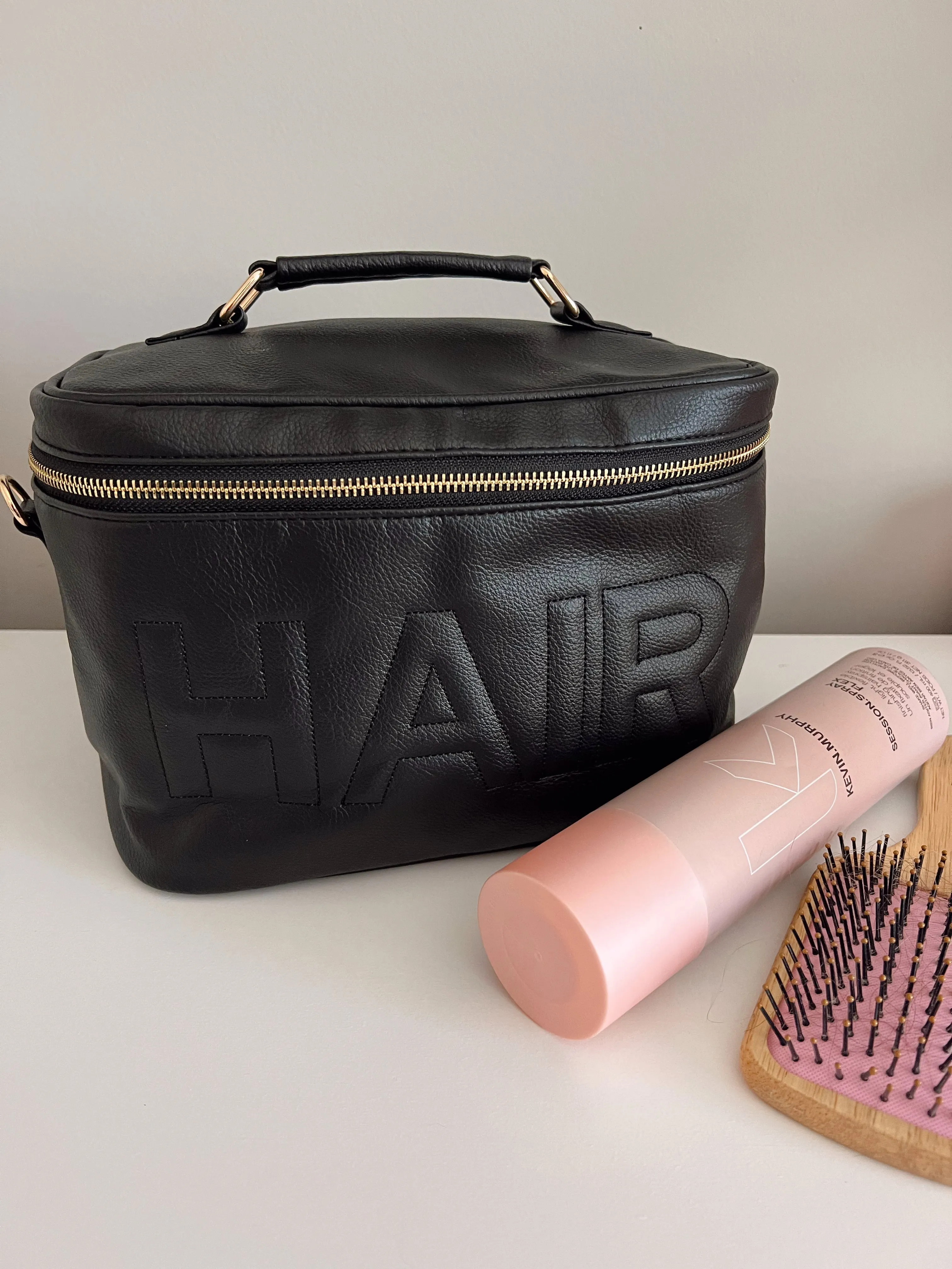 Hair Leather Bag - Black