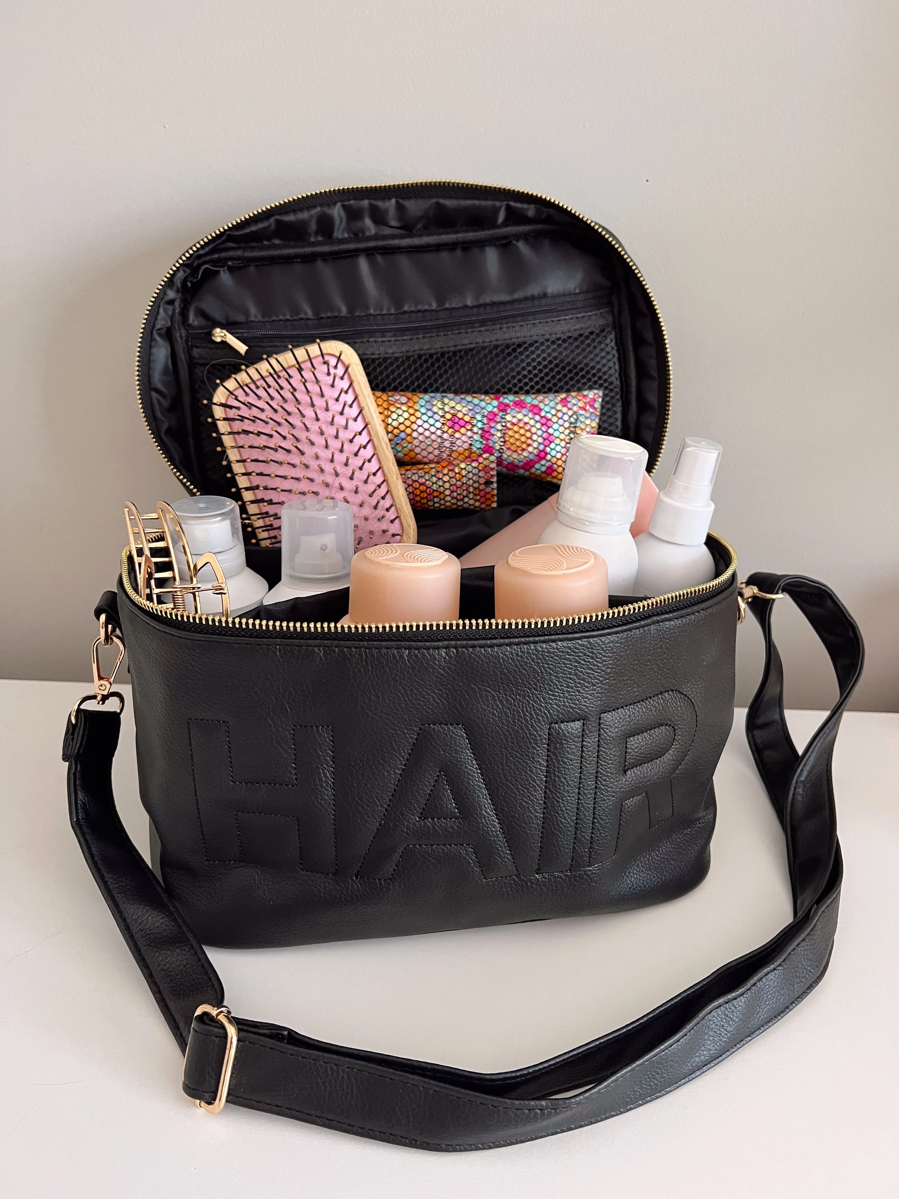 Hair Leather Bag - Black