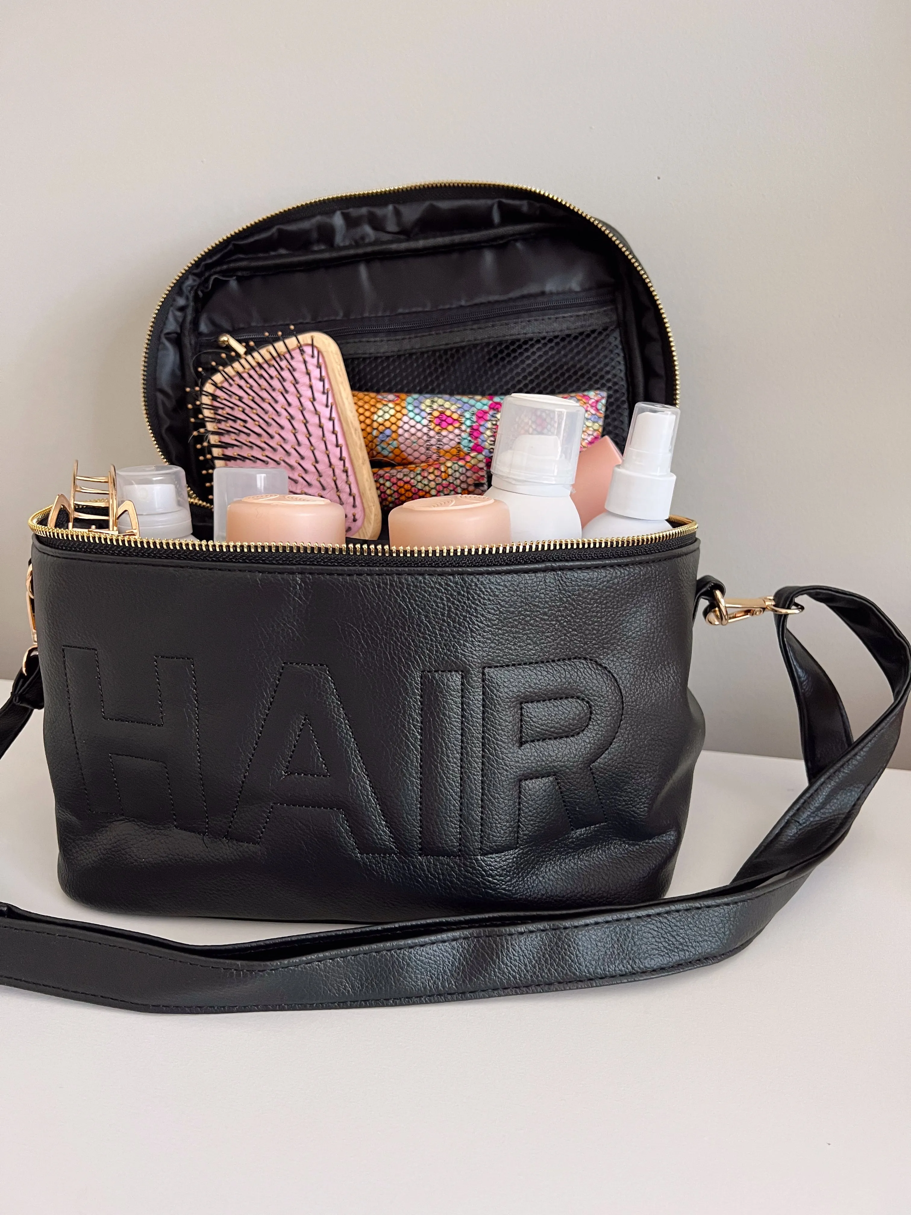 Hair Leather Bag - Black