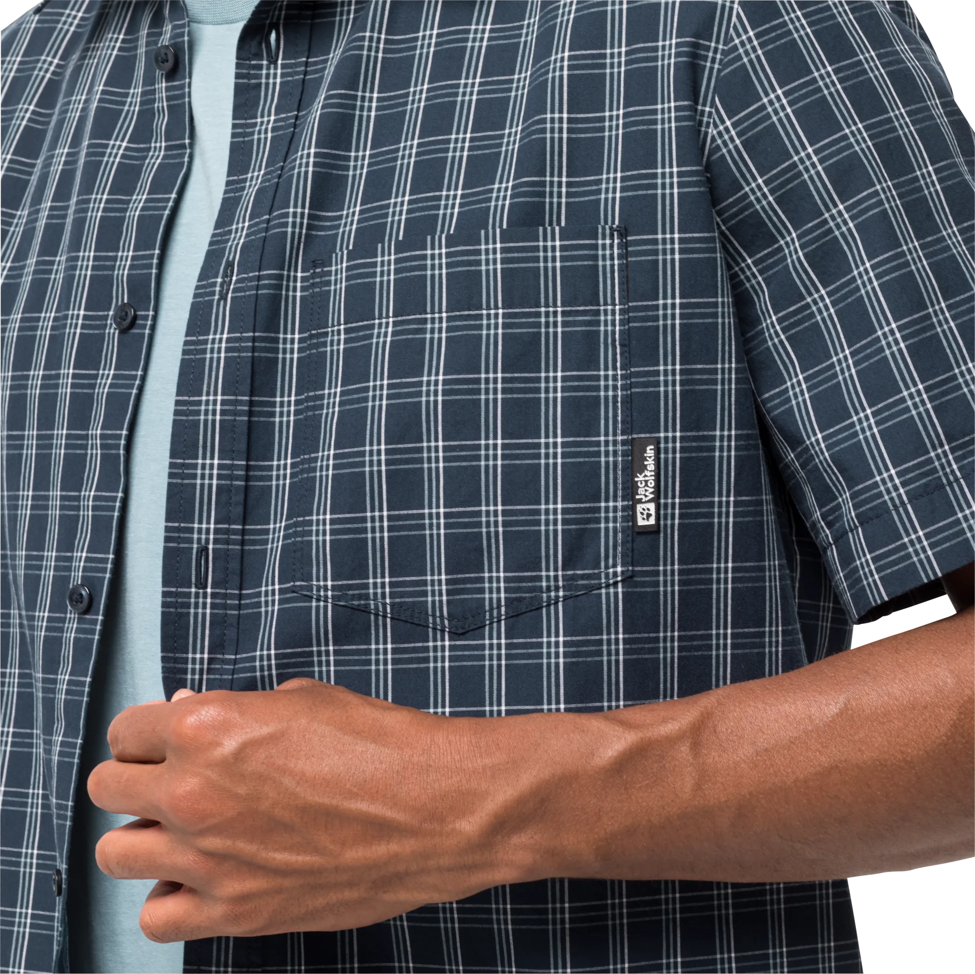 Jack Wolfskin Men&#x27;s Hot Springs Shirt Night Blue Checks | Buy Jack Wolfskin Men&#x27;s Hot Springs Shirt Night Blue Checks here | Outnorth