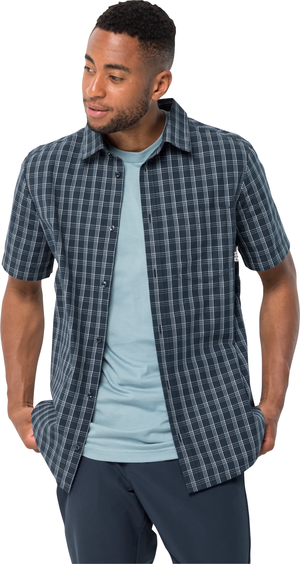 Jack Wolfskin Men&#x27;s Hot Springs Shirt Night Blue Checks | Buy Jack Wolfskin Men&#x27;s Hot Springs Shirt Night Blue Checks here | Outnorth