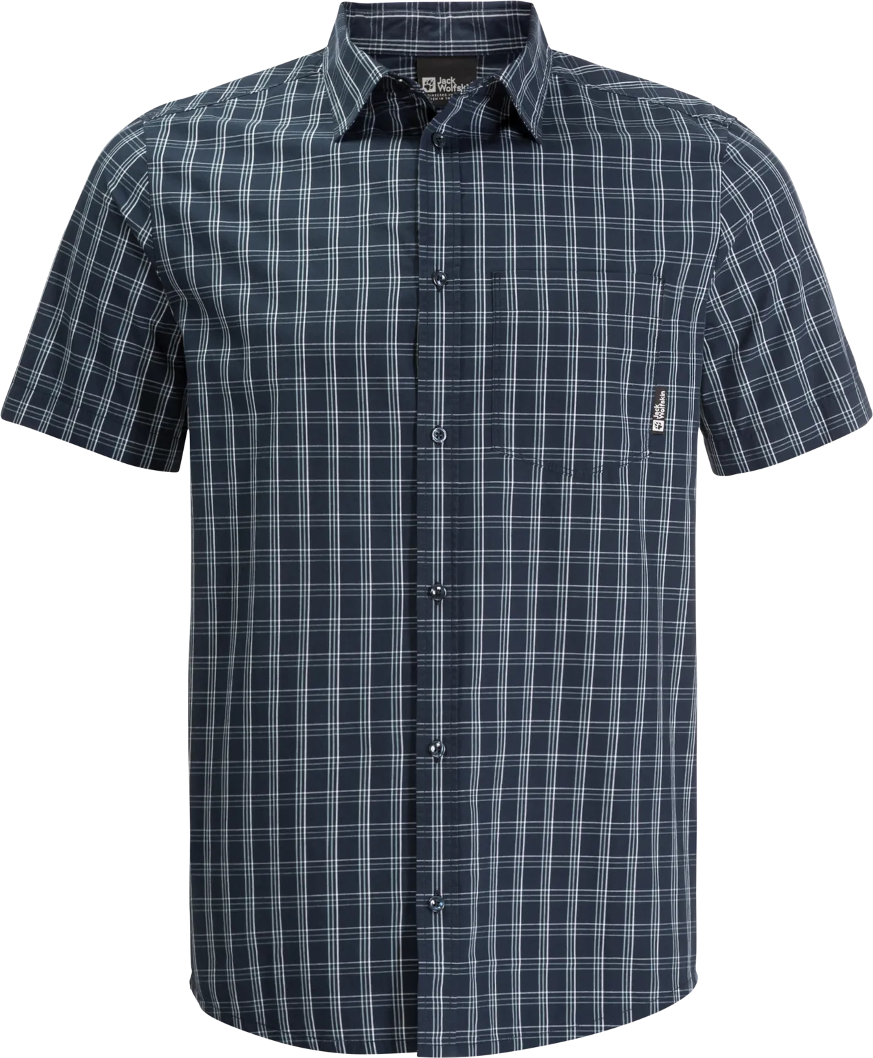 Jack Wolfskin Men&#x27;s Hot Springs Shirt Night Blue Checks | Buy Jack Wolfskin Men&#x27;s Hot Springs Shirt Night Blue Checks here | Outnorth
