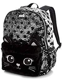 Justice Black Cat Flip Sequin Backpack
