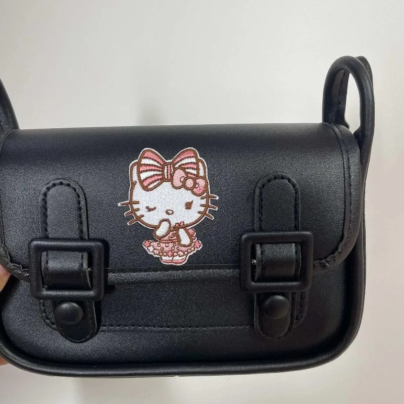 Kawaii Sanrio Kuromi Cambridge Bag Net Red with The Same Bag All-match Underarm Bag Shoulder Bag Japan and South Korea Gift