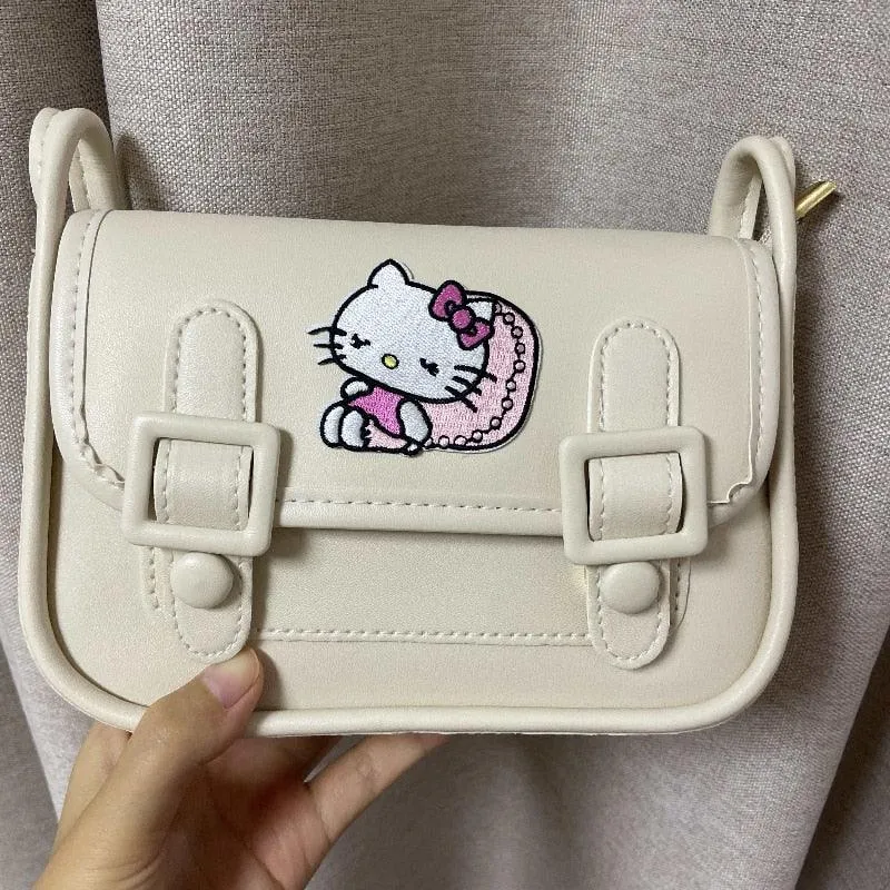 Kawaii Sanrio Kuromi Cambridge Bag Net Red with The Same Bag All-match Underarm Bag Shoulder Bag Japan and South Korea Gift