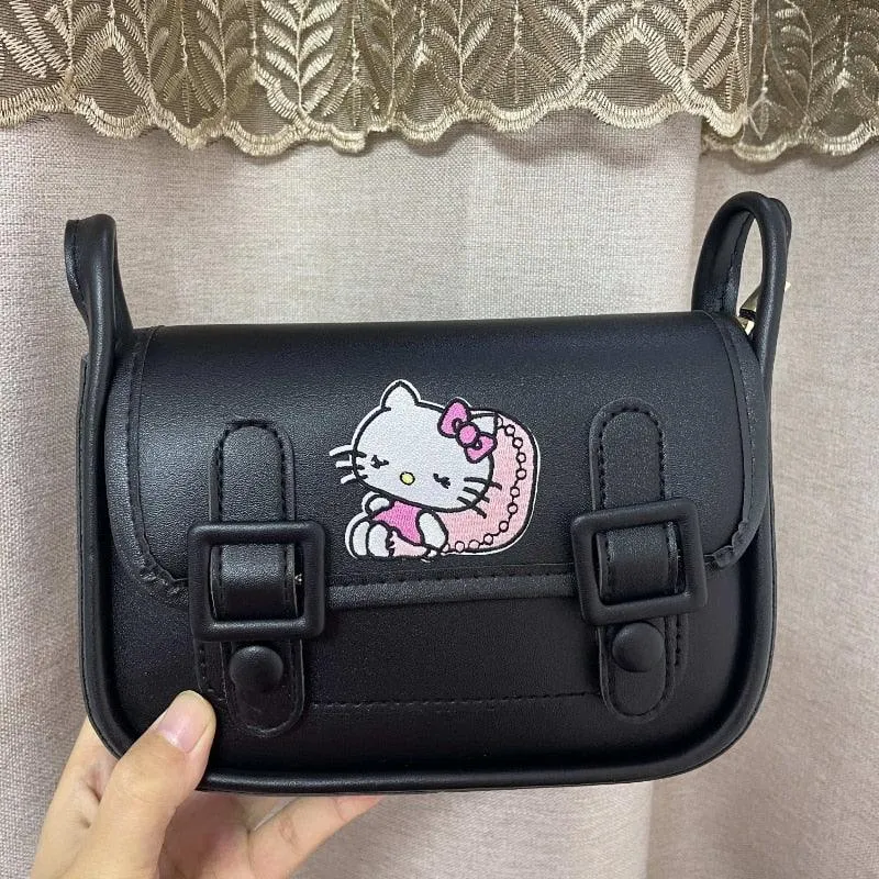 Kawaii Sanrio Kuromi Cambridge Bag Net Red with The Same Bag All-match Underarm Bag Shoulder Bag Japan and South Korea Gift