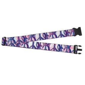 Luggage Strap - 2.0" - Peace Mixed White/Blue/Pink