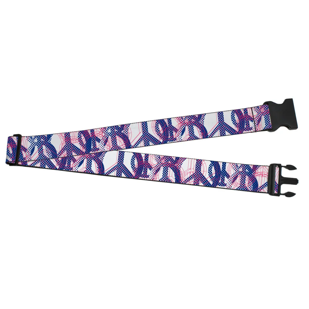 Luggage Strap - 2.0" - Peace Mixed White/Blue/Pink