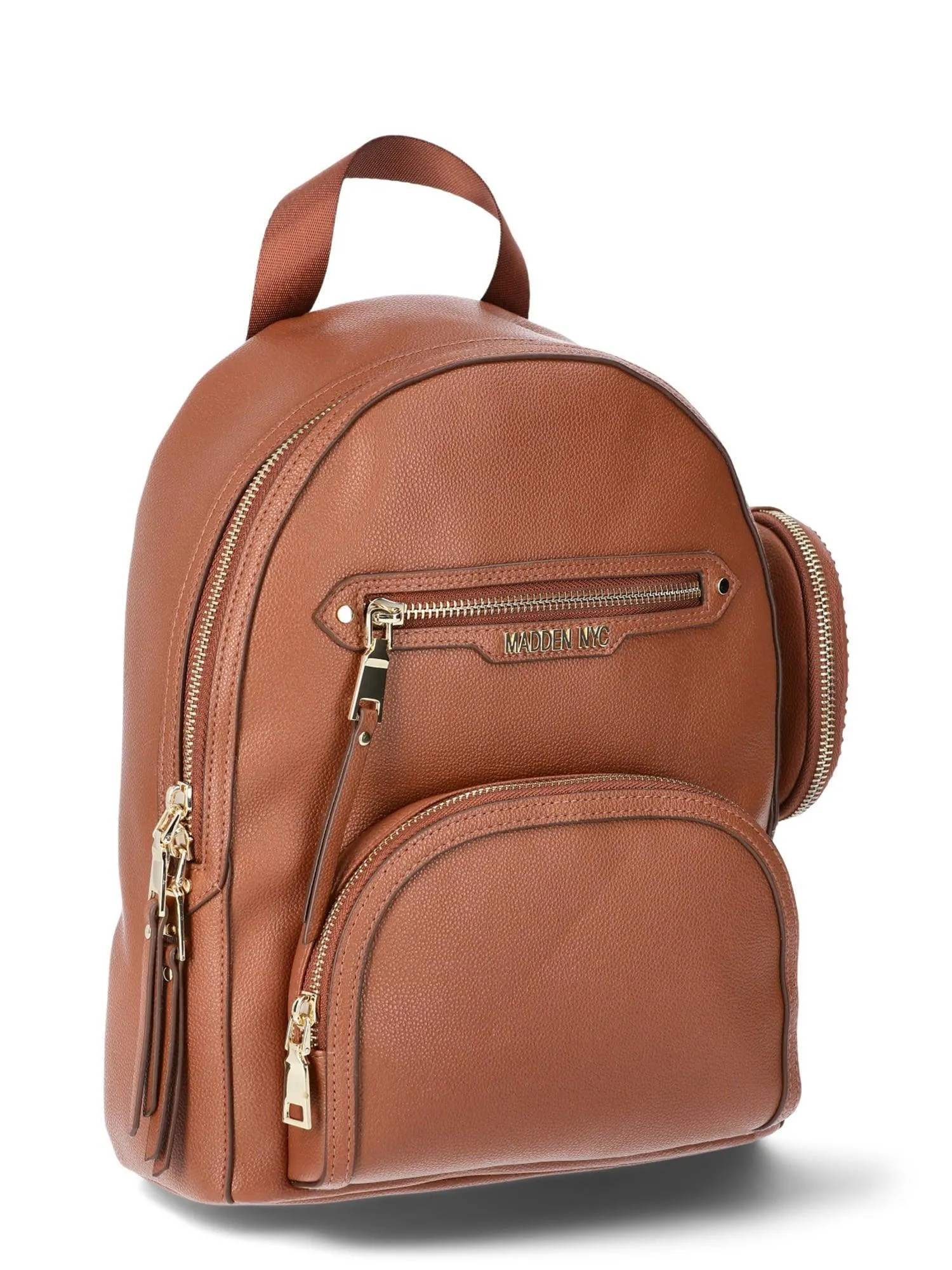 Madden NYC Women's Mini Backpack with Embellished Pouch, Cognac