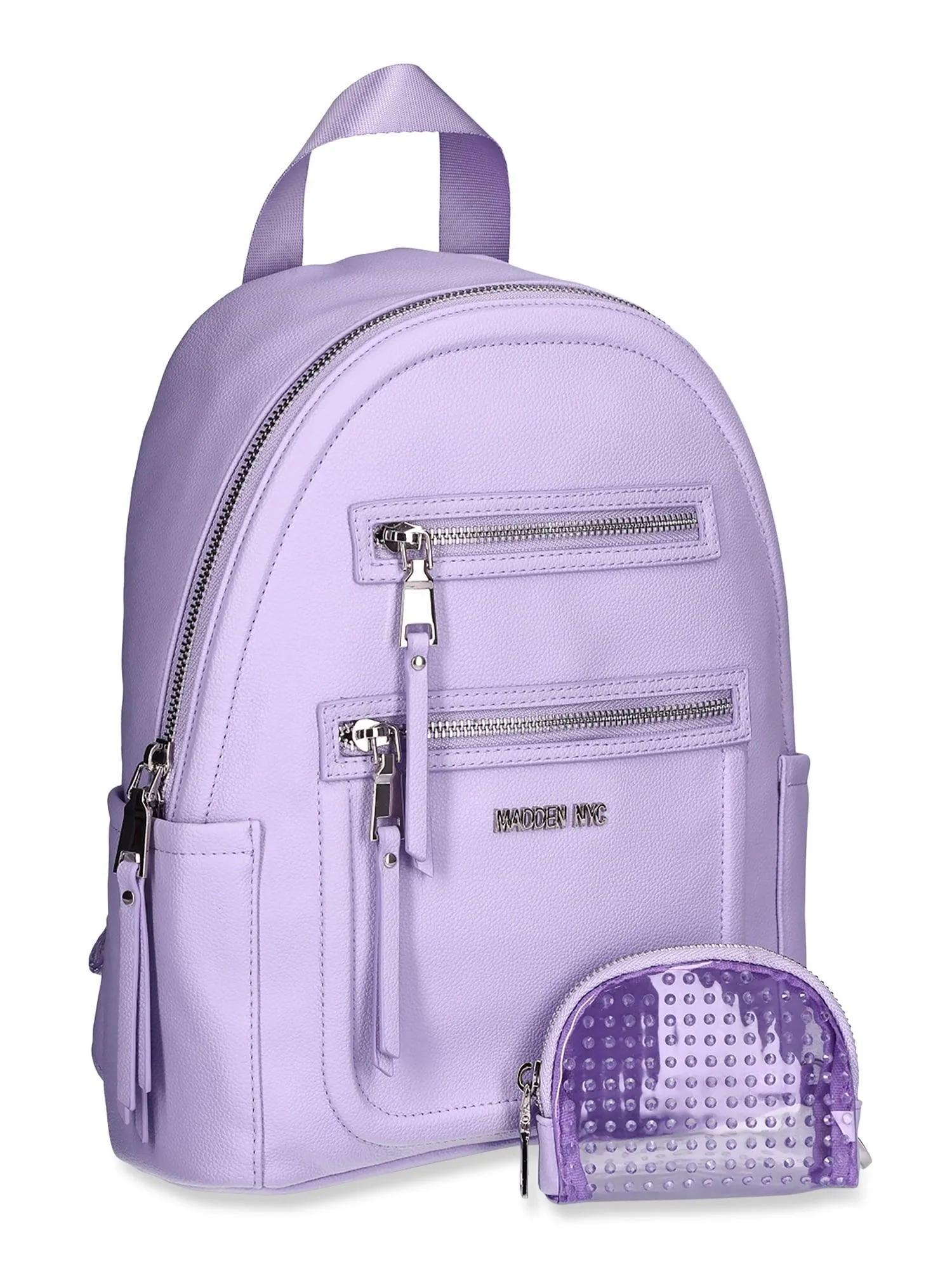 Madden NYC Women's Mini Backpack with Embellished Pouch, Cognac