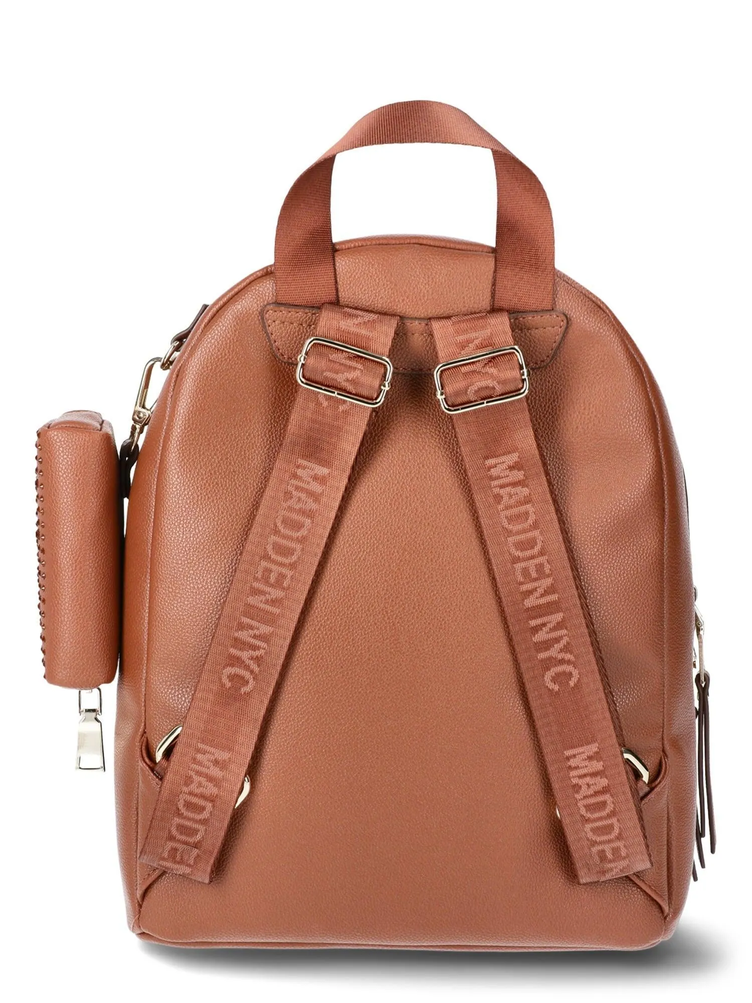 Madden NYC Women's Mini Backpack with Embellished Pouch, Cognac