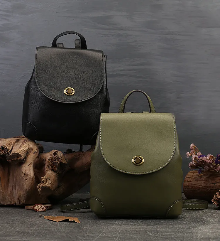 Mini Womens Leather Flap Backpack Purse Fashion Backpacks For Women