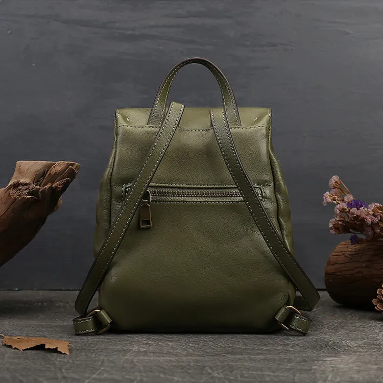 Mini Womens Leather Flap Backpack Purse Fashion Backpacks For Women