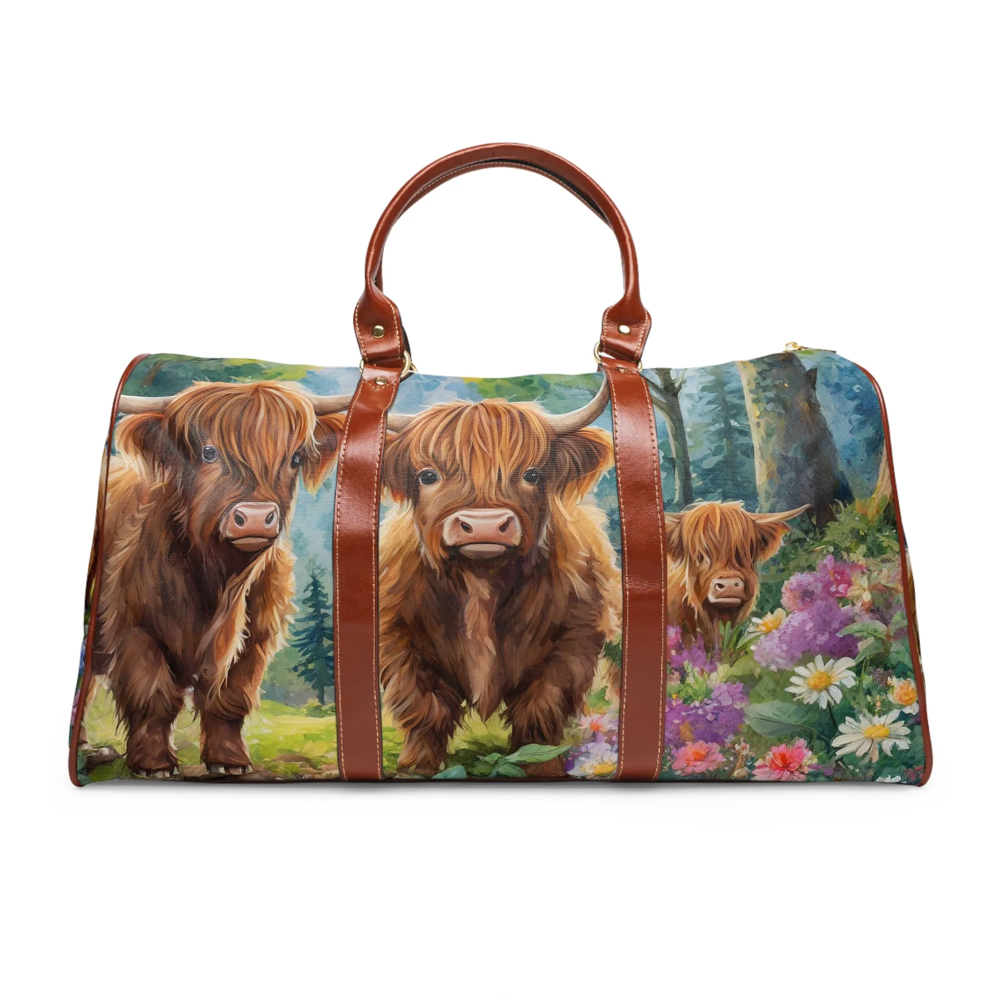 Miniature Highland Cows - Woodland Adventures Weekender Bag