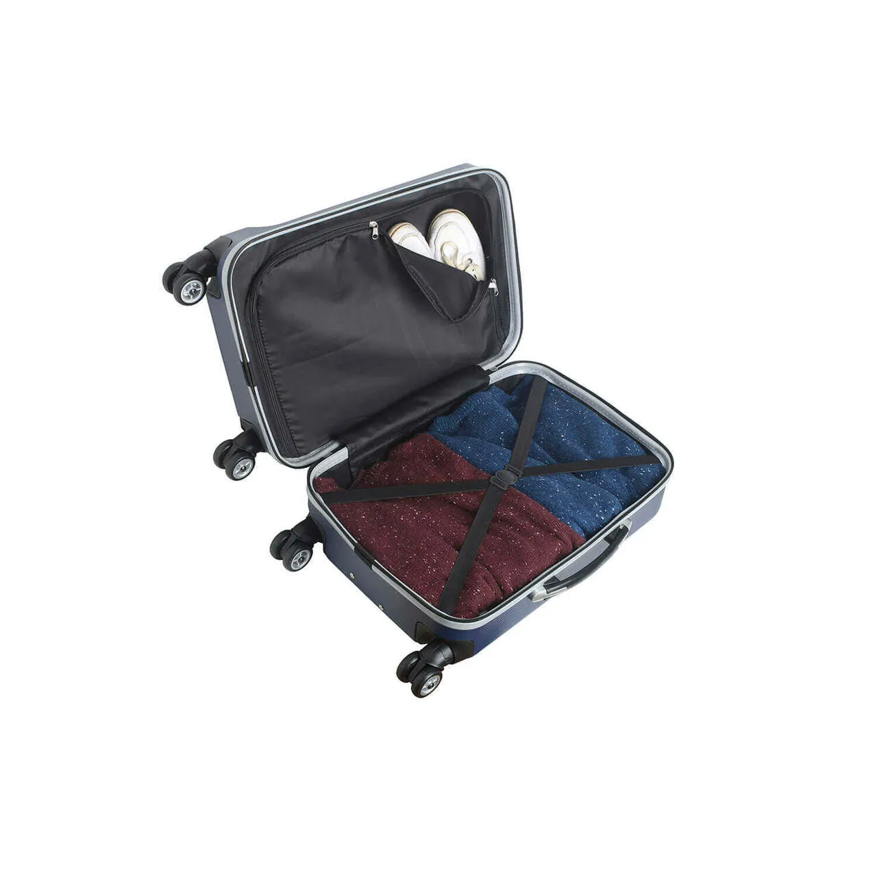 Personalized Initial Name letter "G" 20 inches Carry on Hardcase Spinner Luggage by Mojo in NAVY