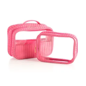 Pink Clear Cosmetic Bags Set/2