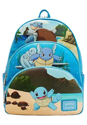 Pokemon Squirtle Evolution Triple Pocket Backpack