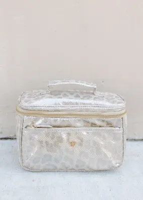 PurseN Getaway Glimmer Leopard Makeup Train Case