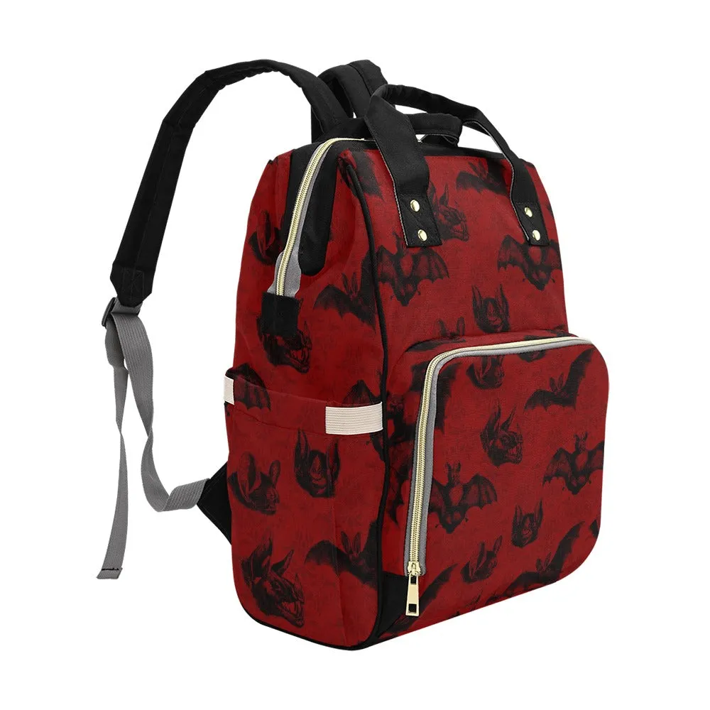 Red Bat Multi-Purpose Backpack and Diaper Bag