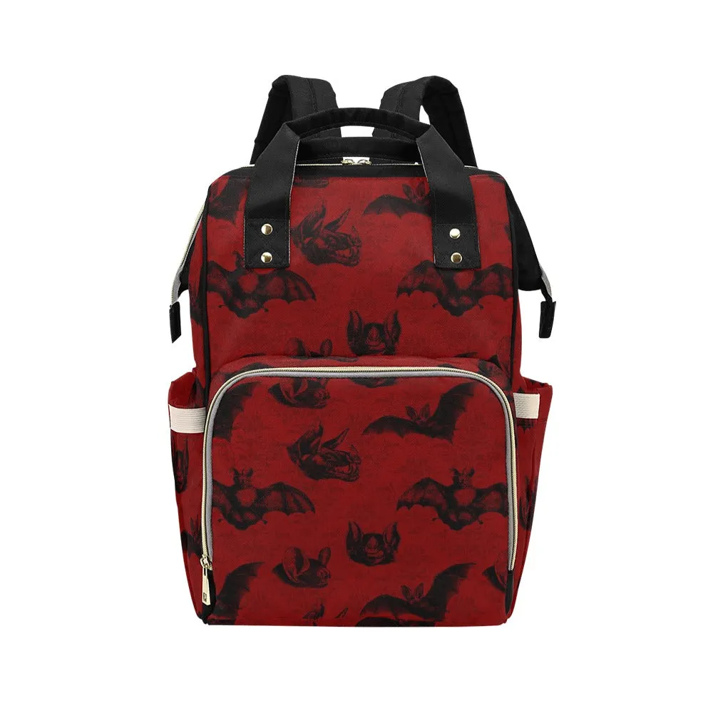 Red Bat Multi-Purpose Backpack and Diaper Bag