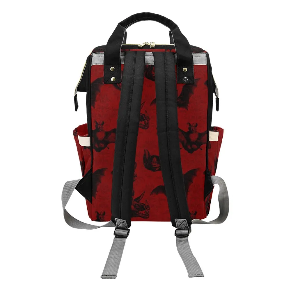Red Bat Multi-Purpose Backpack and Diaper Bag