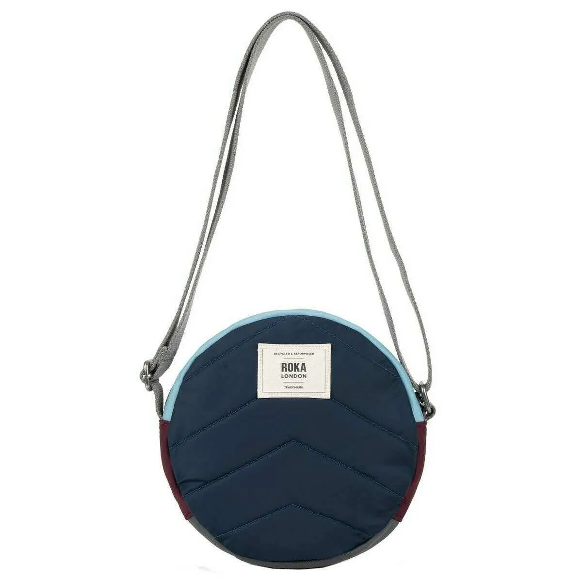 Roka Paddington B Small Creative Waste Colour Block Recycled Nylon Crossbody Bag - Navy/Green/Yellow