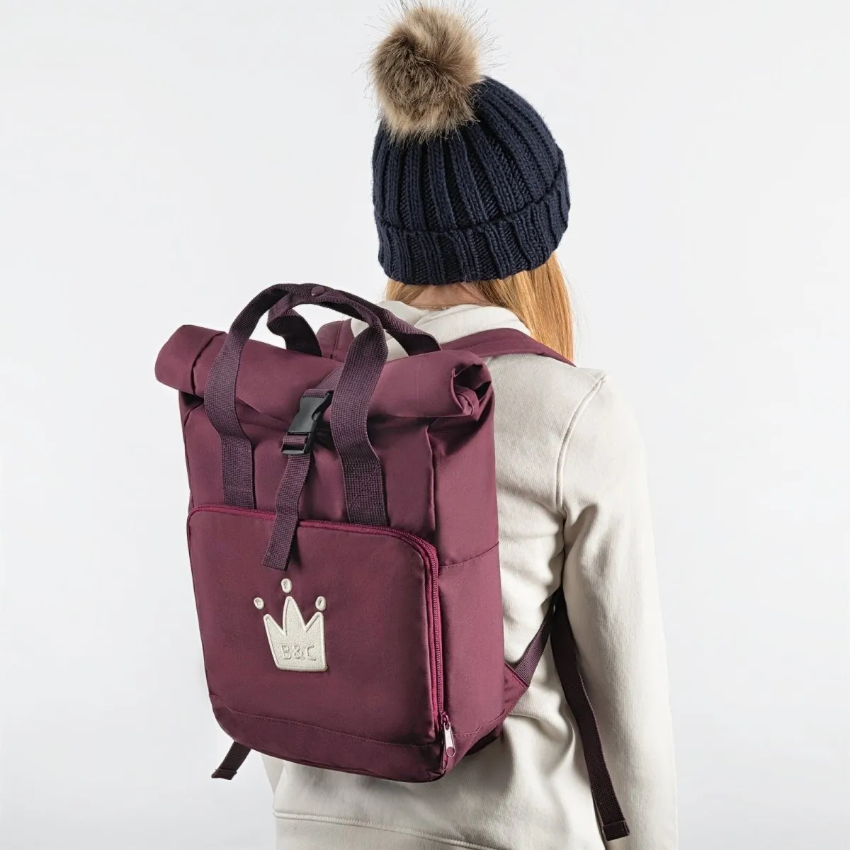 Roll-Top Adventure Large 14 Litre Backpack - Burgundy