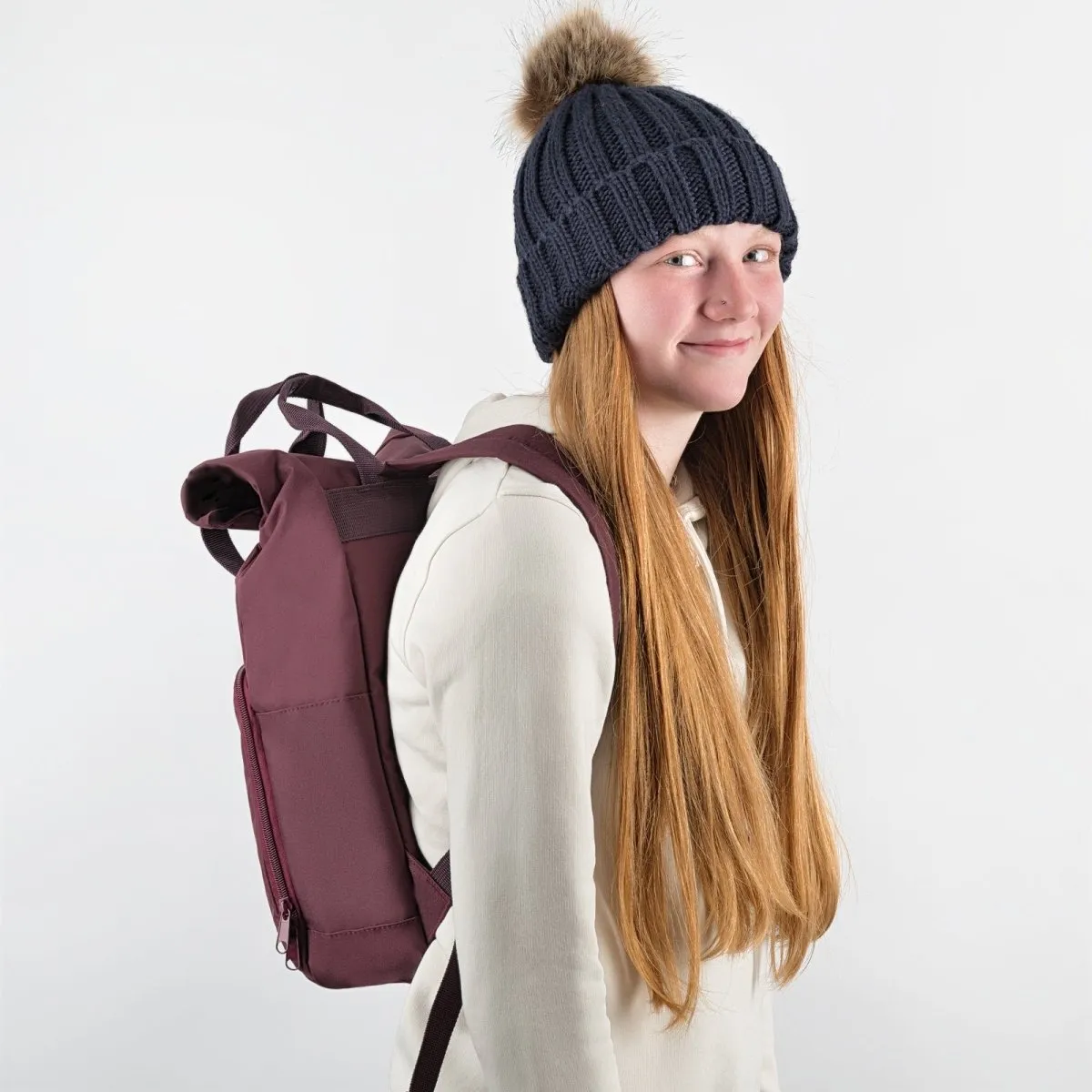 Roll-Top Adventure Large 14 Litre Backpack - Burgundy