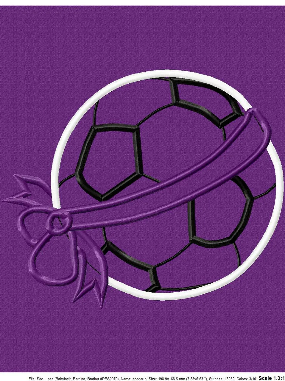 Soccer Ball Bow Applique Design