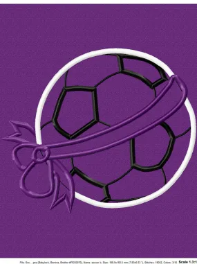 Soccer Ball Bow Applique Design