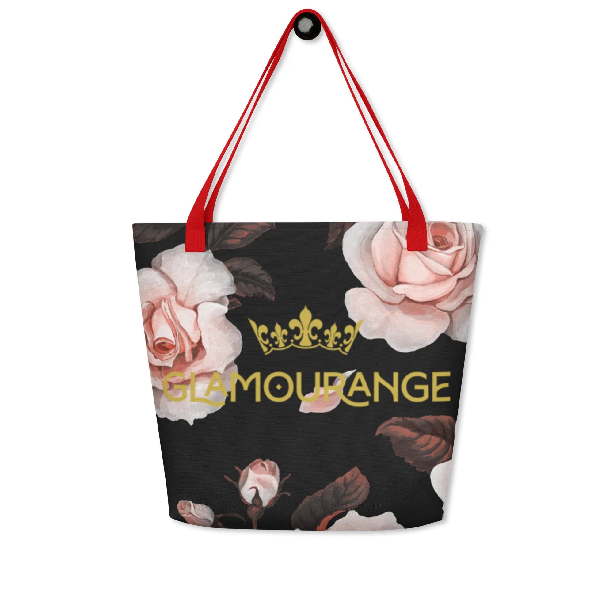 Valentine Day Large Tote Bag - Cute Florals (Glamourange Gift For Valentine Bags With Design Print Patterns - 0017)