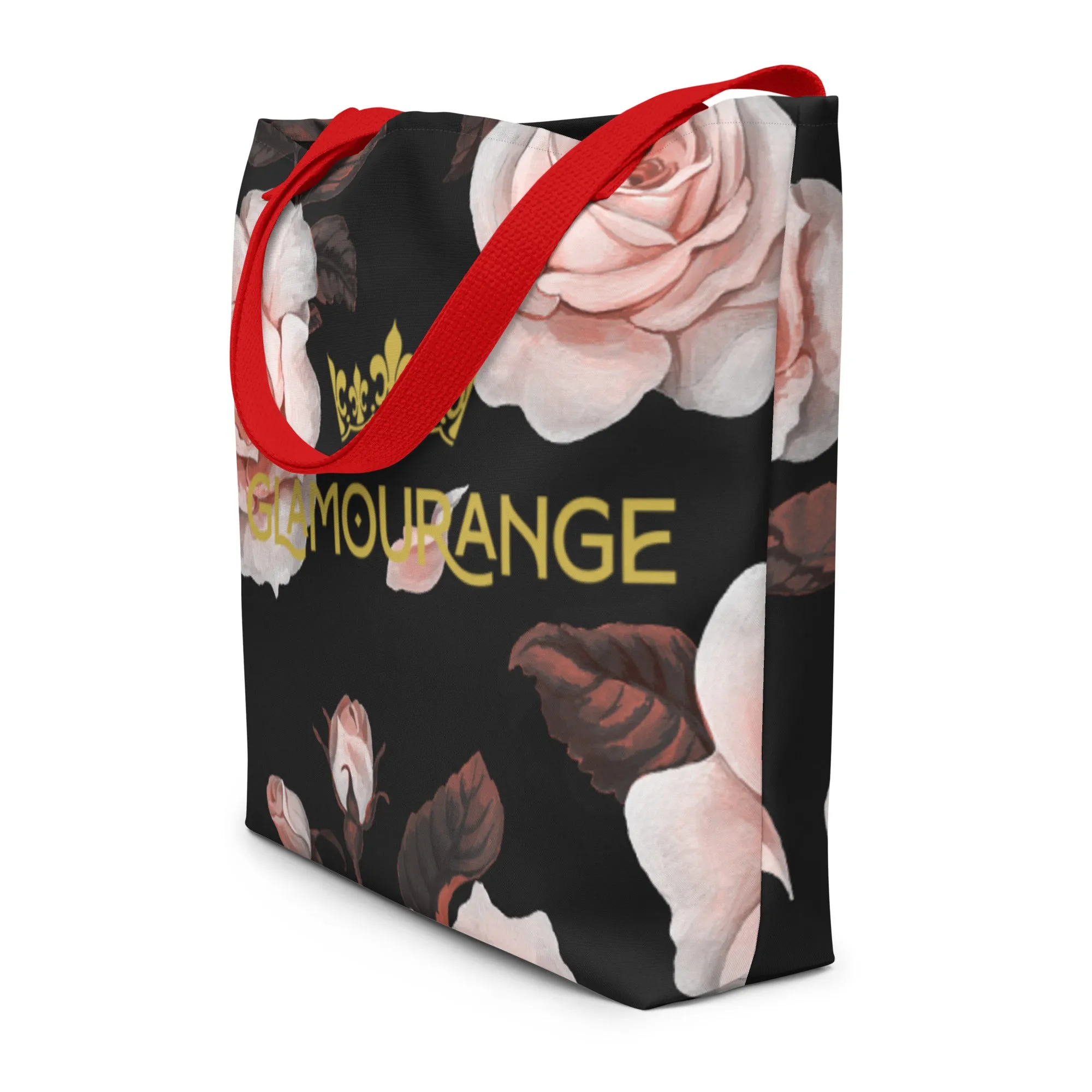 Valentine Day Large Tote Bag - Cute Florals (Glamourange Gift For Valentine Bags With Design Print Patterns - 0017)